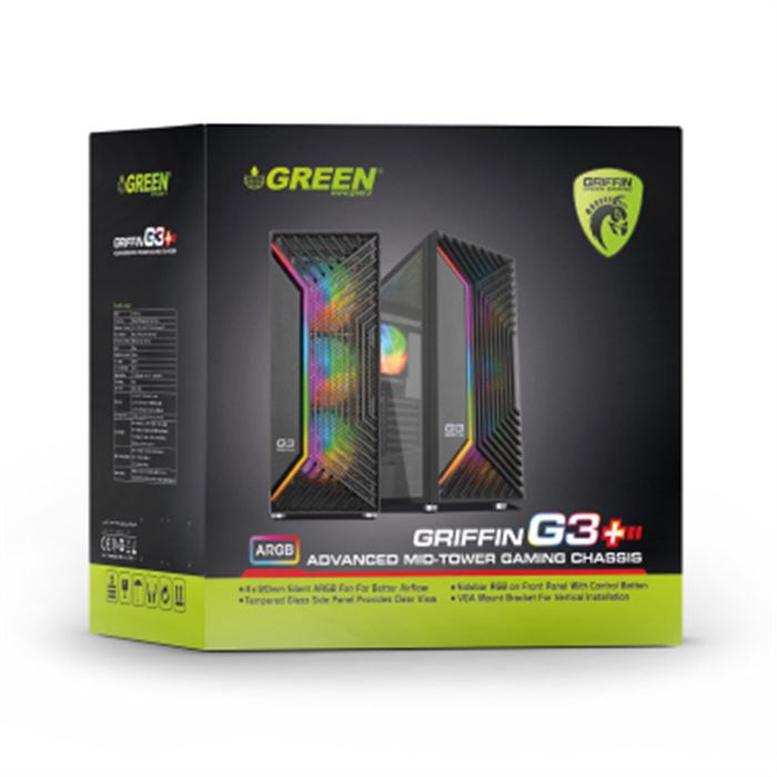 کیس گیمینگ گرین گریفین Case Green Griffin G3 Plus -gallery-7 - https://www.dostell.com/