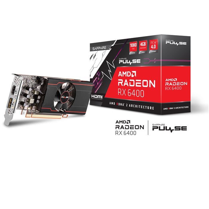 sapphire pulse amd radeon rx 6400 gaming 4gb gddr6 graphics card