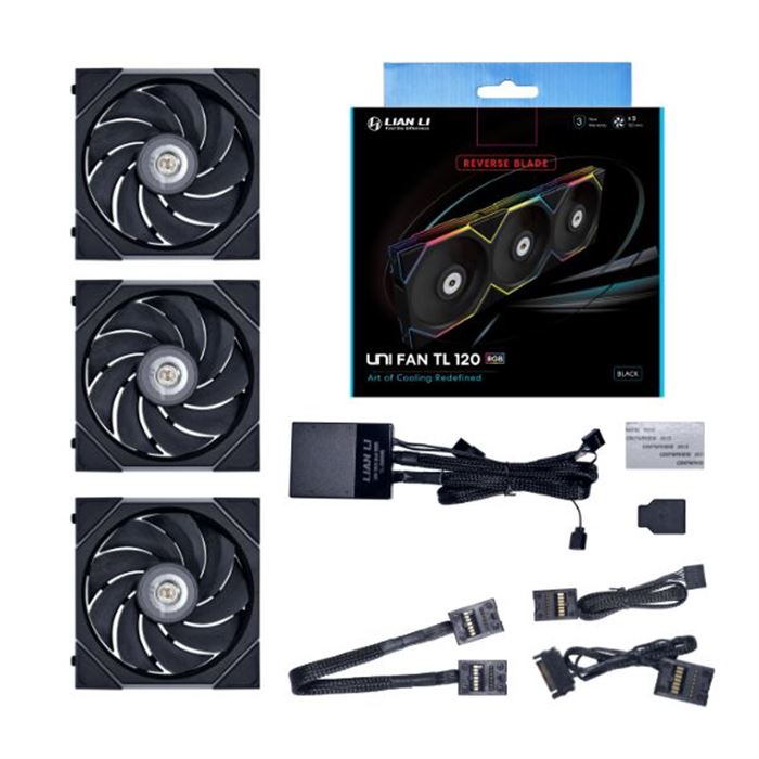 فن کیس لیان لی مشکی مدل Uni Fan TL 120 RGB Reverse Blade (3 عددی) -gallery-2 - https://www.dostell.com/