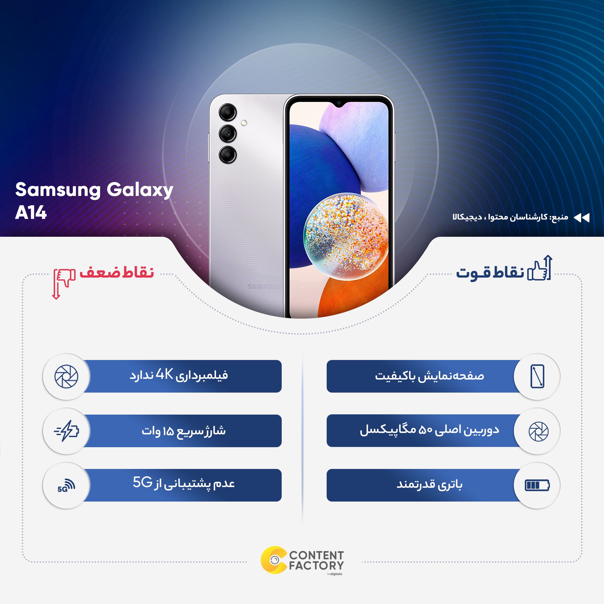 گوشی موبایل سامسونگ مدل Galaxy A14 دو سیم کارت ظرفیت 64 گیگابایت و رم 4 گیگابایت - ویتنام -gallery-9 - https://www.dostell.com/