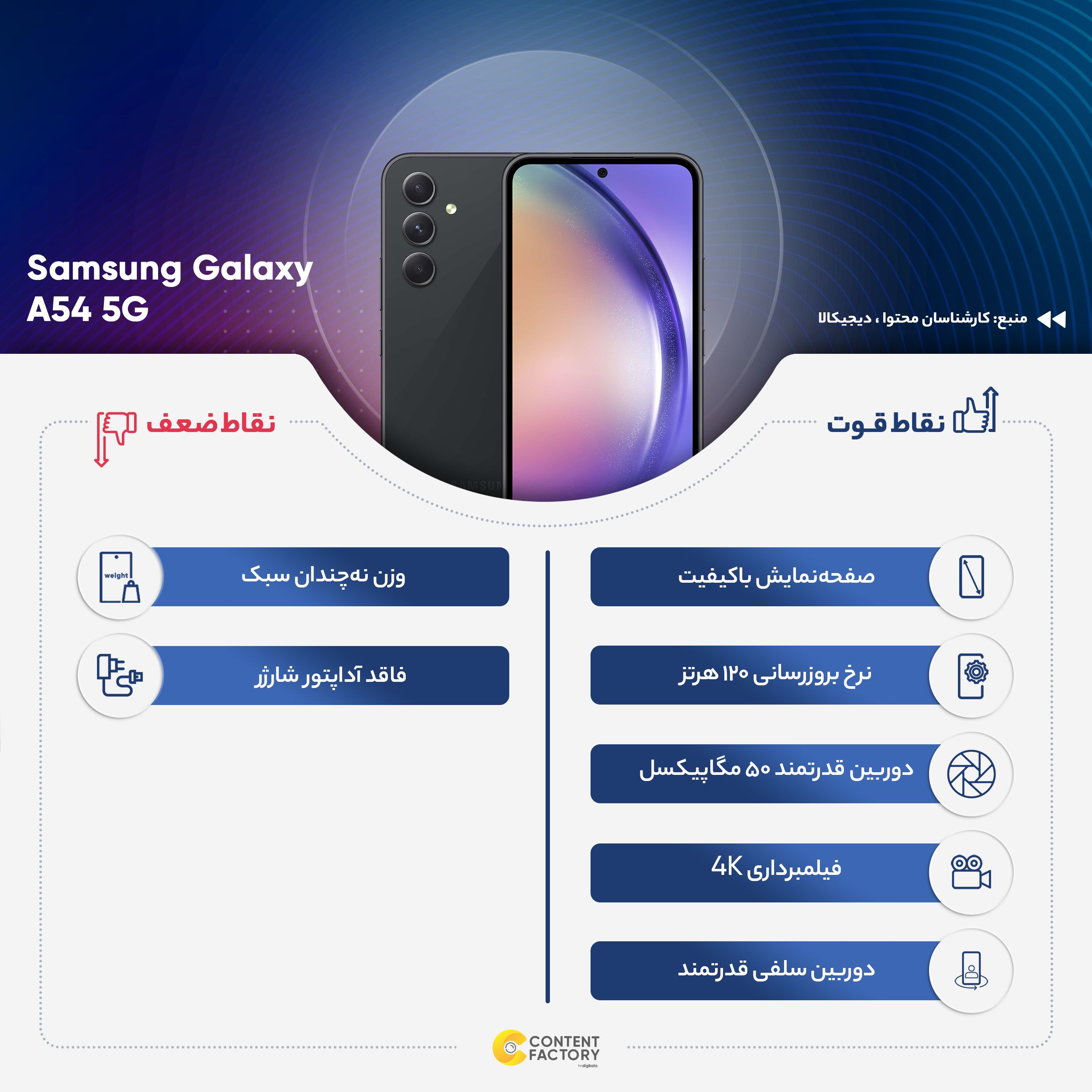 گوشی موبایل سامسونگ مدل Galaxy A54 5G دو سیم کارت ظرفیت 256 گیگابایت و رم 8 گیگابایت -gallery-8 - https://www.dostell.com/