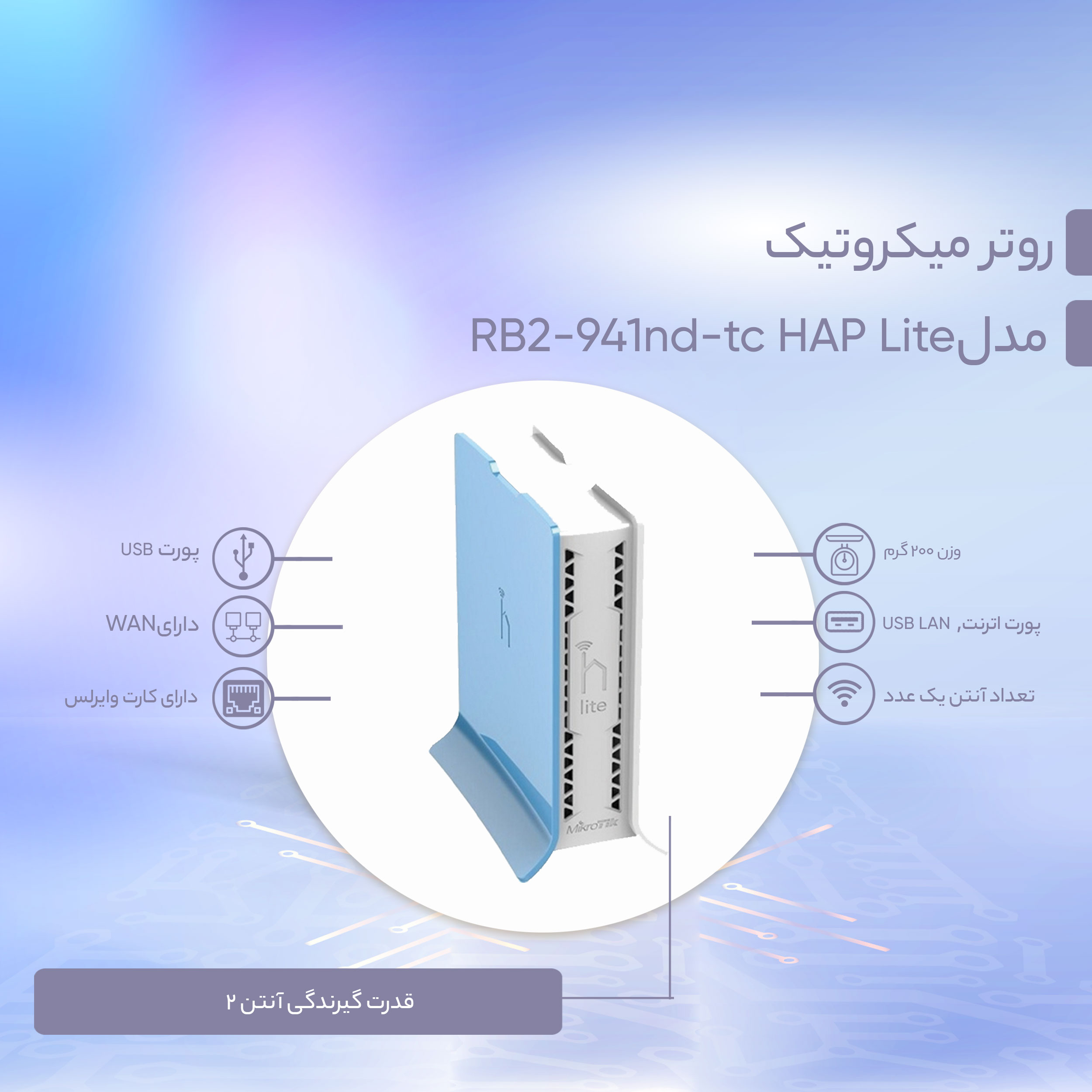 روتر میکروتیک مدل RB941-2nd-tc HAP Lite -gallery-4 - https://www.dostell.com/