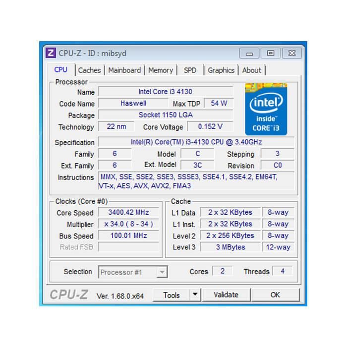 سی پی یو اینتل بدون باکس Core i3-4130 CPU -gallery-3 - https://www.dostell.com/