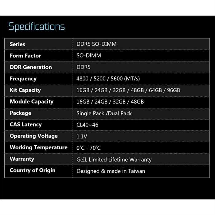 رم لپ تاپی DDR4 تک کاناله 4800 مگاهرتز CL40 گیل Pristine ظرفیت 32 گیگابایت -gallery-4 - https://www.dostell.com/