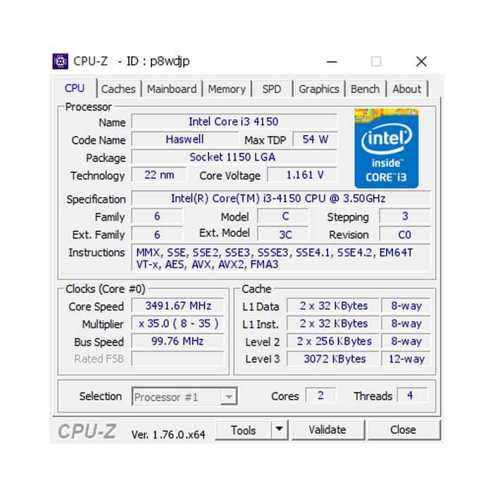 سی پی یو اینتل بدون باکس Core i3-4150 CPU -gallery-4 - https://www.dostell.com/