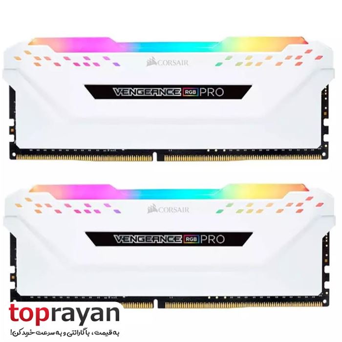 رم کورسیر سری VENGEANCE RGB PRO White DDR4 16GB 3600MHz CL18 Dual Channel -gallery-1 - https://www.dostell.com/