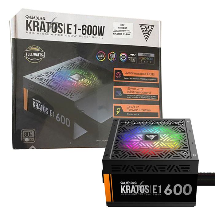 gamdias kratos e1 600 rgb computer power supply