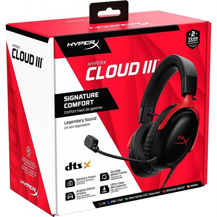 هدست گیمینگ با سیم هایپرایکس HyperX Cloud III Black/Red -gallery-6 - https://www.dostell.com/