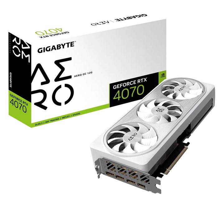 gigabyte geforce rtx 4070 aero oc 12gb white gddr6x graphics card